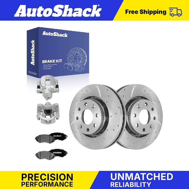 Front Drilled Slotted Brake Rotors Ceramic Pads Calipers for Chevy Spark 2015