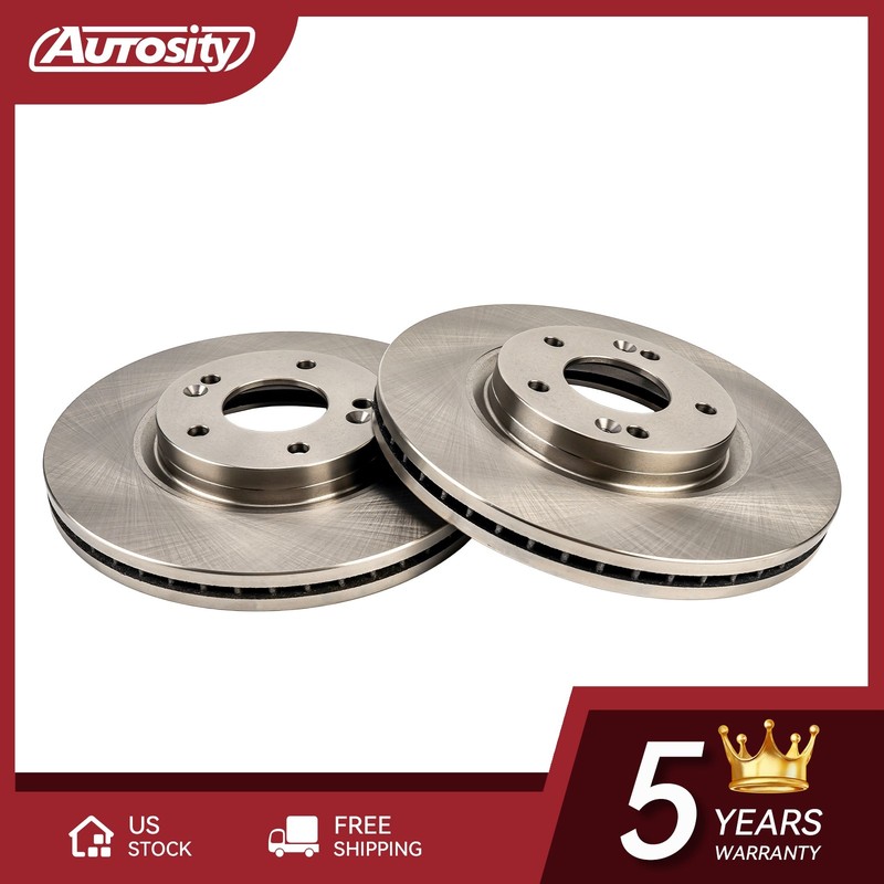 2x Front Vented Disc Rotors For 2010-2012 Hyundai Santa Fe 2011-2013 Kia Sorento