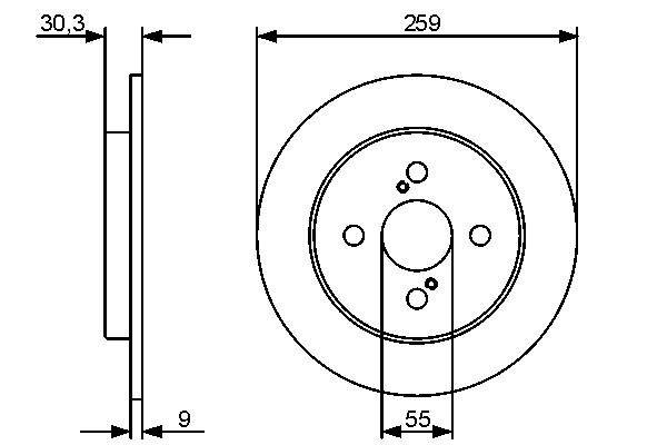 2x Brake Discs Pair Solid Rear 259mm 0986479420 Bosch Set 4243152080 424310D110 gallery