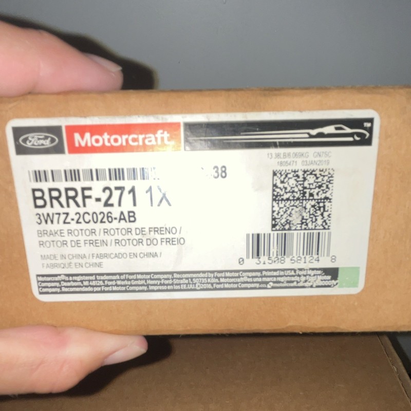 Pair New Motorcraft BRRF-271 Rear Brake Rotors 3W7Z-2C026-AB Crown Victoria OEM gallery