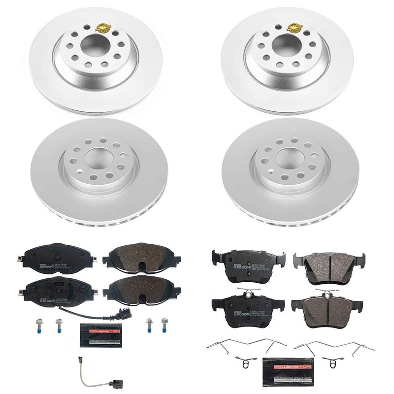 Powerstop 312.0mm Front 299.9mm Rear Discs & Pads Kit for 2016-2021 Audi TT