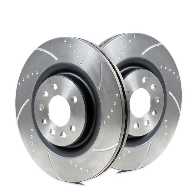 Front Dimpled and Grooved Brake Discs to fit Mazda 3 (BK) 2.3 MPS Turbo