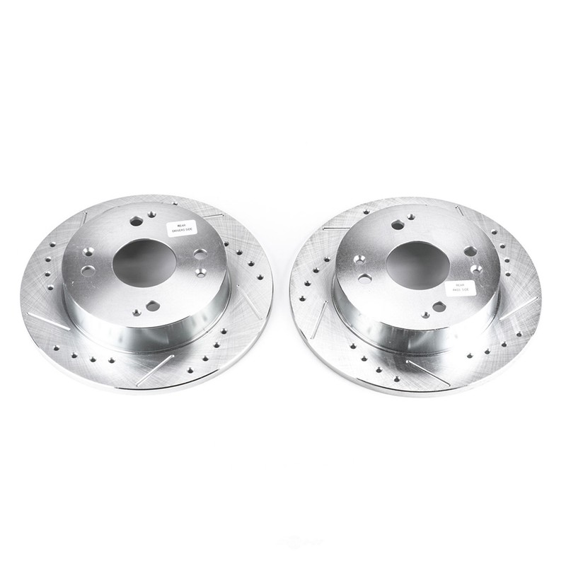 Disc Brake Rotor Set-Rear Drilled, Slotted and Zinc Plated Brake Rotor Pair Rear gallery