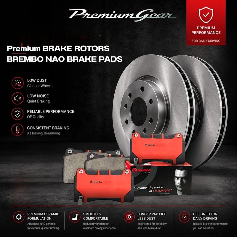 Rear Disc Rotors+Brembo NAO Brake Pads 365mm for Land Rover Discovery L462 16-20