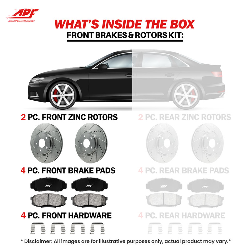 Front Zinc Drill/Slot Brake Rotors + Pads for Chevrolet Express 2500 2003-2019 gallery