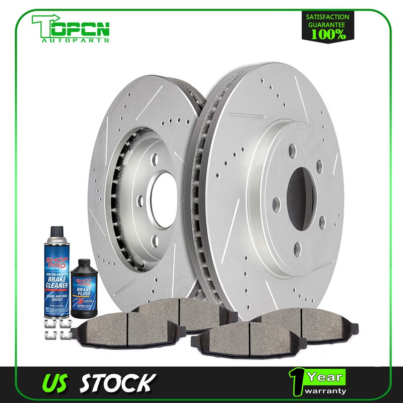 For 03 04 05 06 07 08 09 10 Grand Marquis Front Brake Rotors And Ceramic Pads