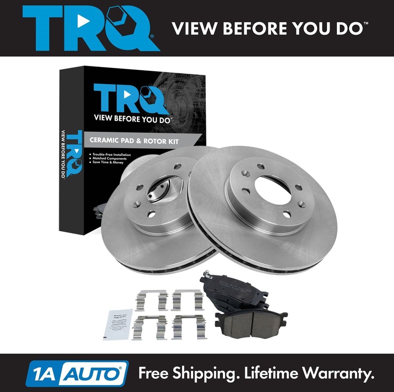 TRQ Brake Pad & Rotor Kit Ceramic Front for 06-11 Accent Rio NEW