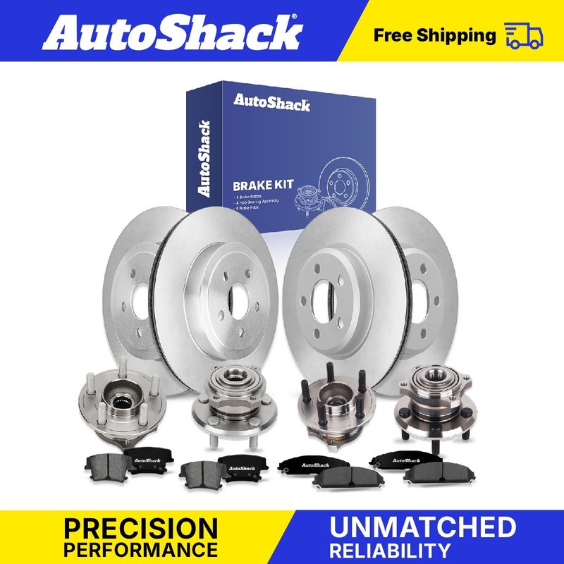 Front Rear Brake Rotors Premium Pads Wheel Hub Kit for Dodge, Charger 10, 12-13