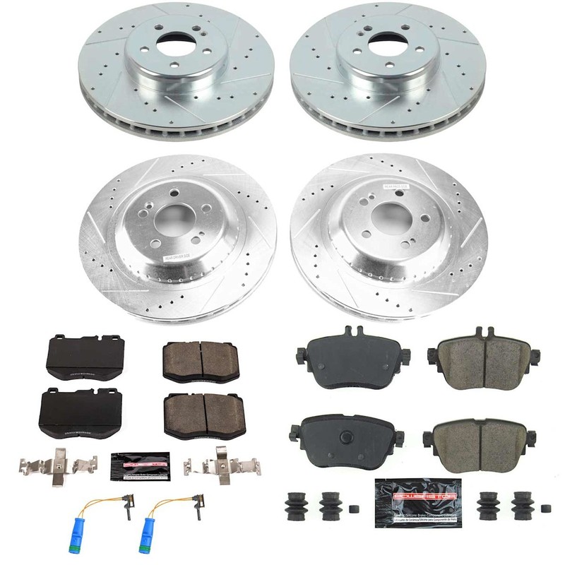 Powerstop Evolution 342.3mm Front 300.1mm Rear Discs Pads Sensor Kit for E300 gallery