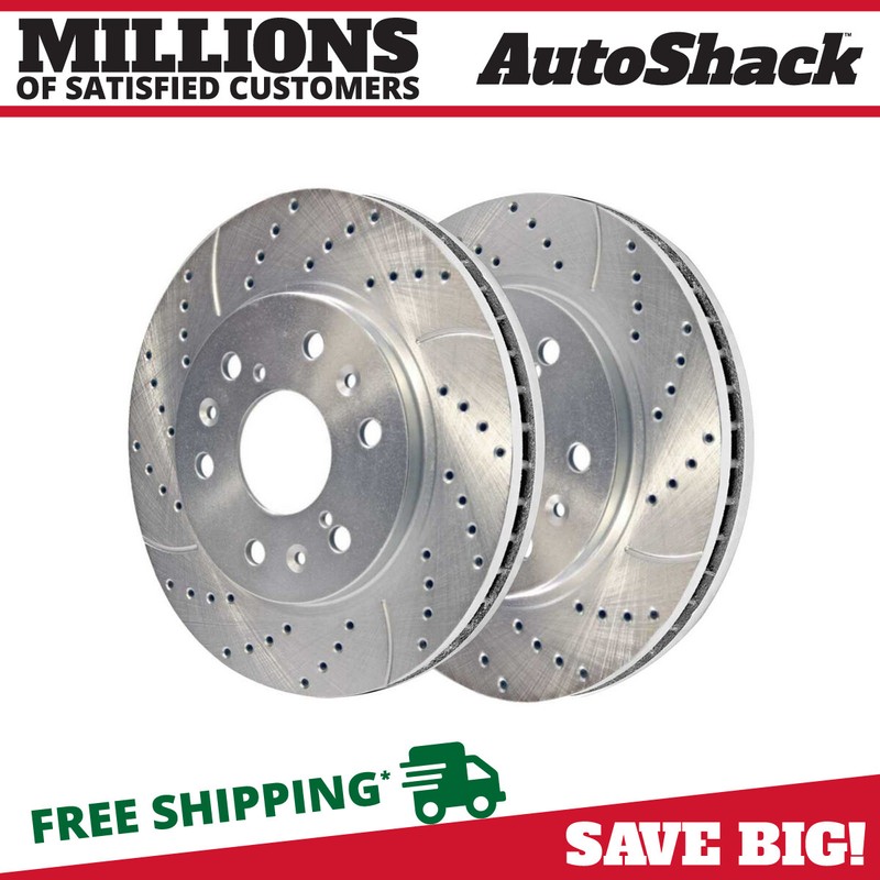 Front Drilled Brake Rotors Pair 2 for Chevy Silverado 1500 Tahoe GMC Sierra 1500