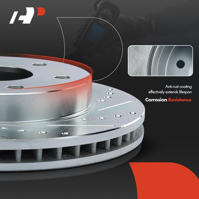 A-Premium 4x Front & Rear Drilled Brake Rotors for Hyundai Genesis Coupe 10-16 gallery
