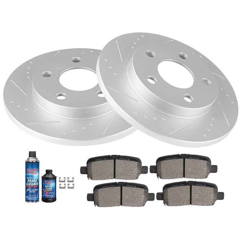 For Buick Allure 2005 2006 2007 Rear Discs Brake Rotors and Ceramic Pads 270mm