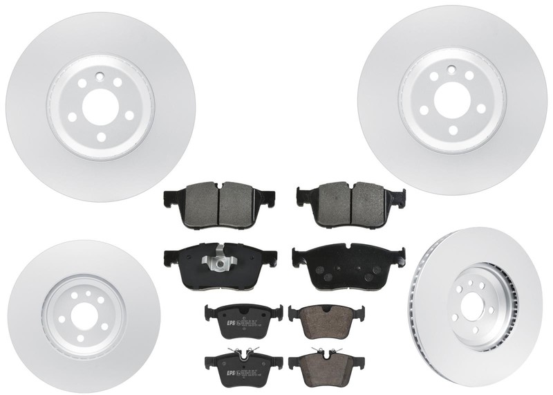 350MM Front & Rear Brake Rotors & EPS Brake Pads Fits Jaguar XF 3.0L 2016-2024