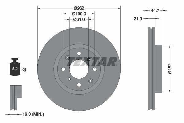 TEXTAR Brake Discs Rotors Front & Rear Braking Service Set Fits Honda Jazz gallery