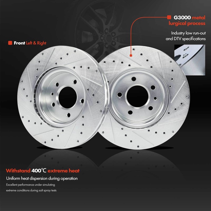 6x Front Drilled Brake Rotors & Ceramic Brake Pads for Cadillac ATS 2013-2019 gallery