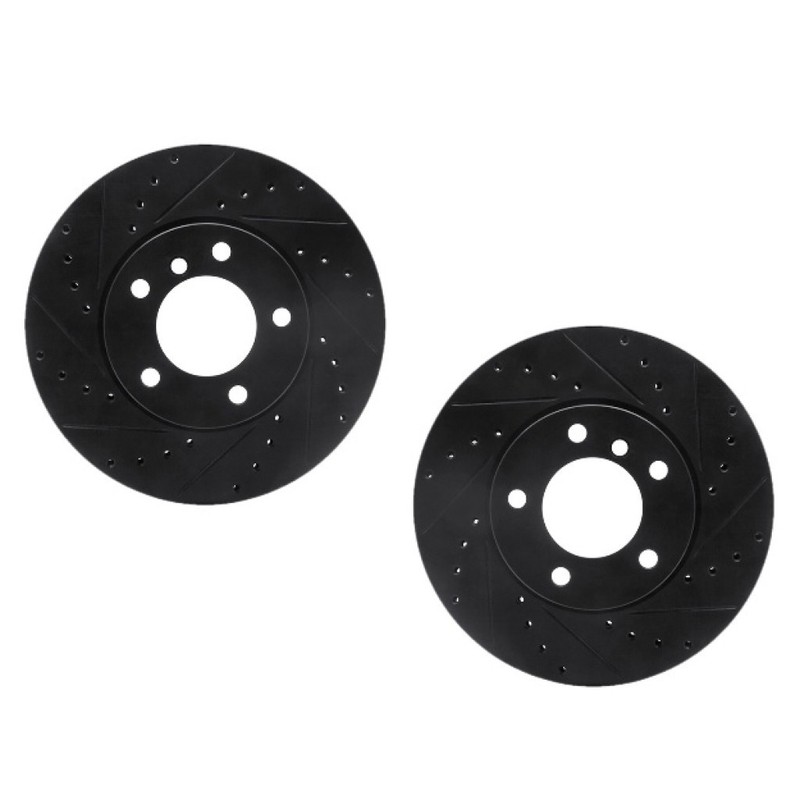 For BMW 323i/325i 2006 2007 Rotor Set | Black | Drilled And Slotted Rotor Style gallery