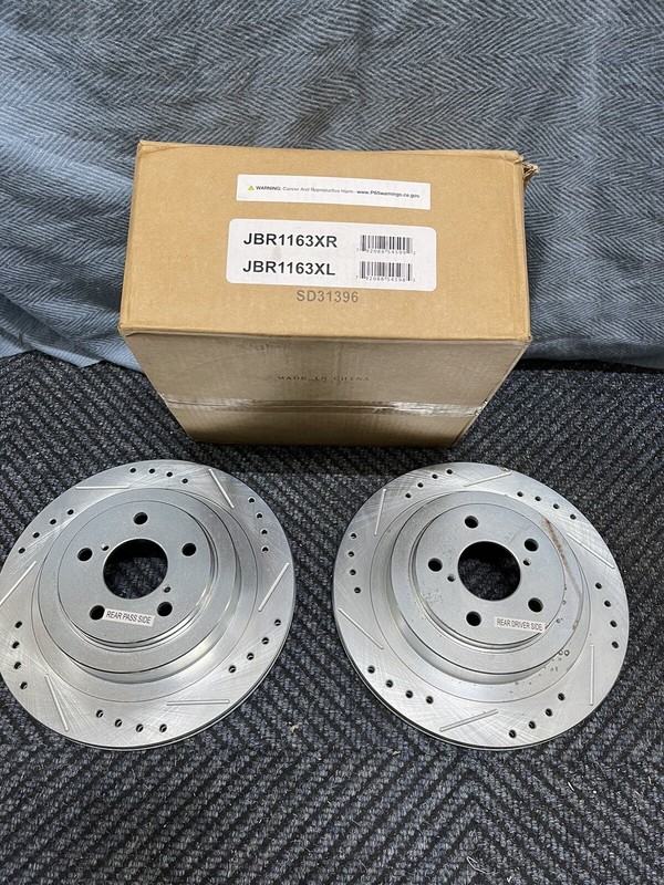 Power Stop JBR1163XL & JBR1163XR Rear R and L Side Drilled, Slotted Disc Rotor