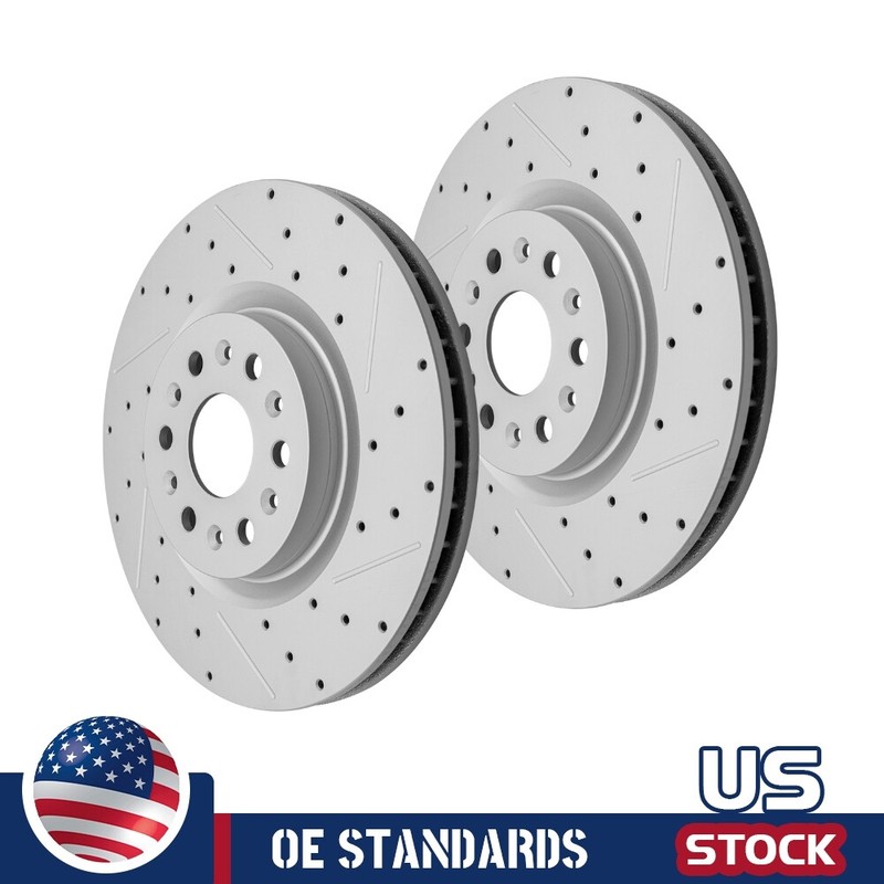 345mm For Buick Enclave Cadillac XT5 XT6 Front Drilled Disc Brake Rotors