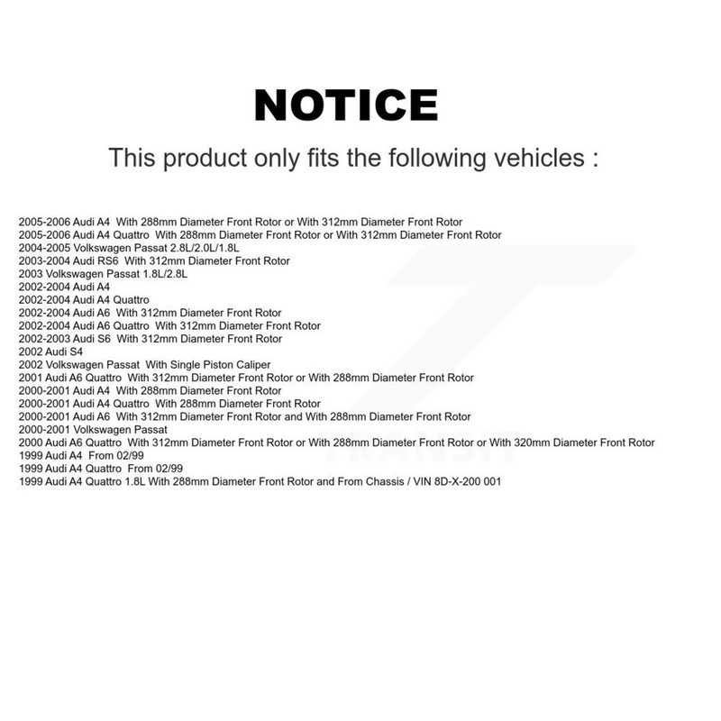 Front Ceramic Disc Brake Pads For Audi Volkswagen Passat A4 Quattro A6 RS6 S4 S6 gallery
