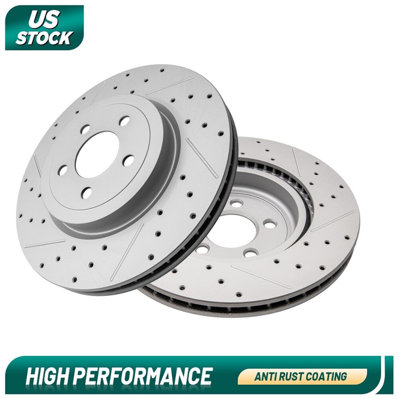 For Chrysler 300 Dodge Charger Challenger Magnum Front Drilled Disc Brake Rotors