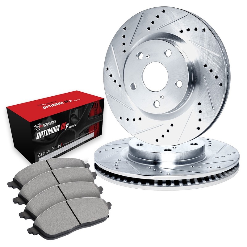 WGUN1-31005 R1 Concepts 2-Wheel Set Brake Disc and Pad Kits Front for BMW 3.0CS