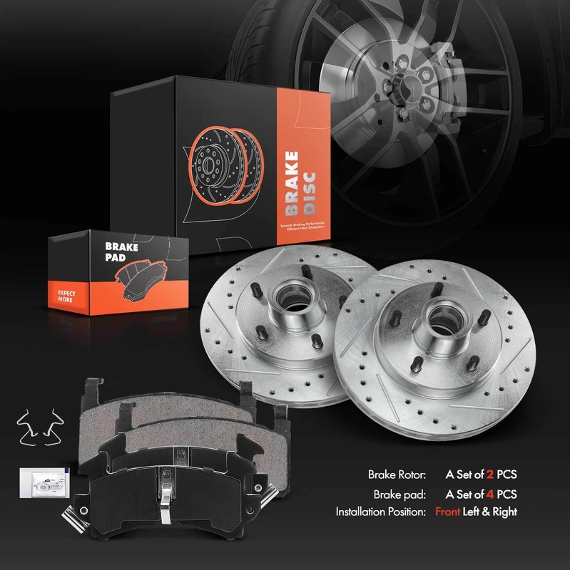 Front Drilled Brake Rotors & Brake Pad for Chevrolet S10 Malibu Camaro GMC Olds gallery