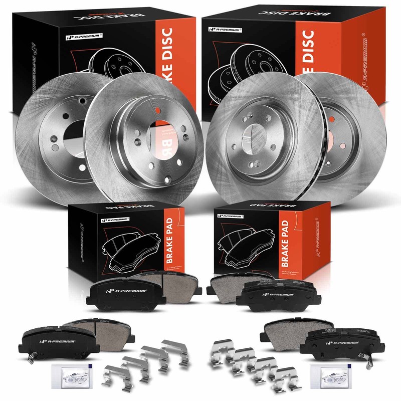 A-Premium Front & Rear Disc Brake Rotors & Ceramic Pads for Kia Optima 2014 2015