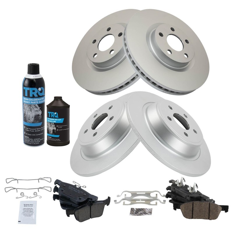 TRQ Front and Rear Brake Pad & Rotor Kit Fits 15-20 Ford Edge 17-20 Continental gallery