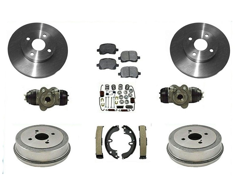 98-99 Corolla 98-02 Prizm Brake Rotors Pads Drums Shoes Cyl Springs 9P NO ABS