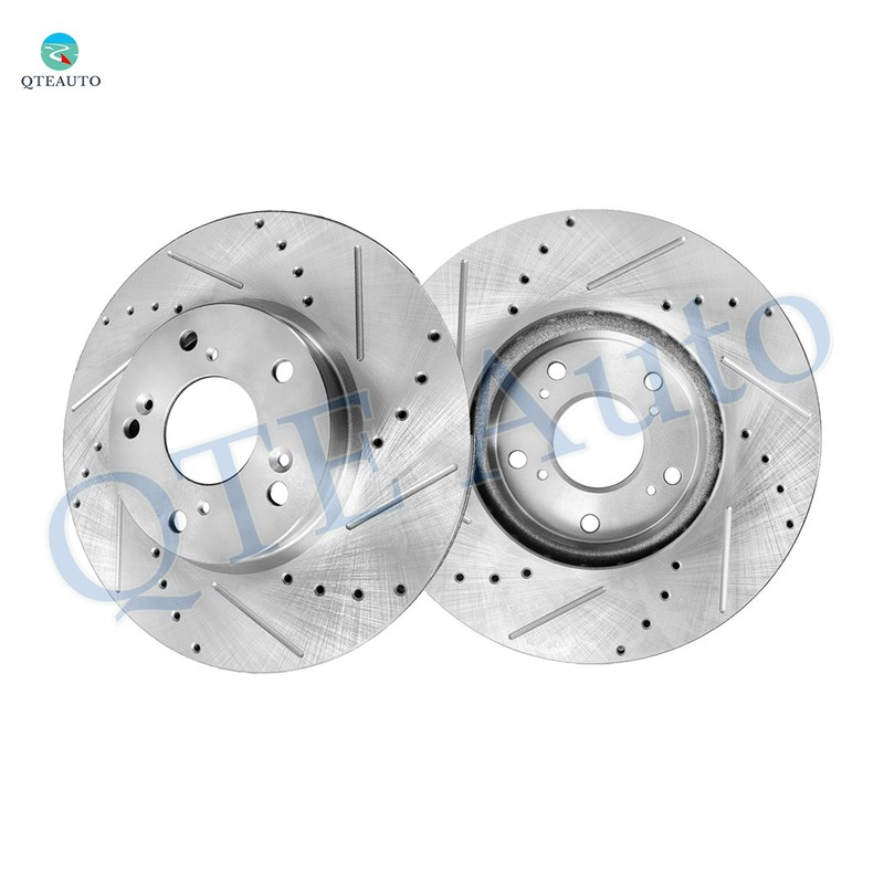 Front 282mm Drilled Slotted Brake Disc Rotors For 2006-2011 Acura CSX