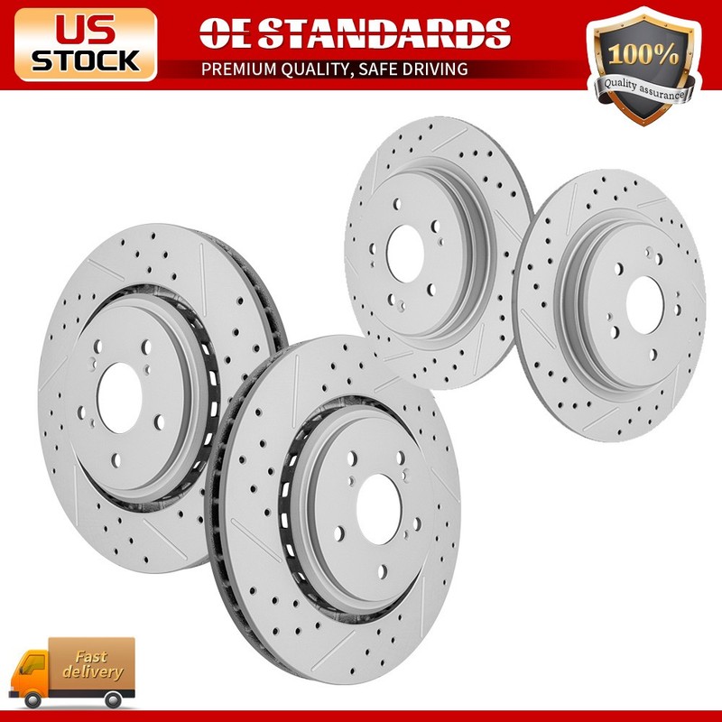 Front & Rear Drilled Disc Brake Rotors Set for 2015 – 2020 Acura TLX