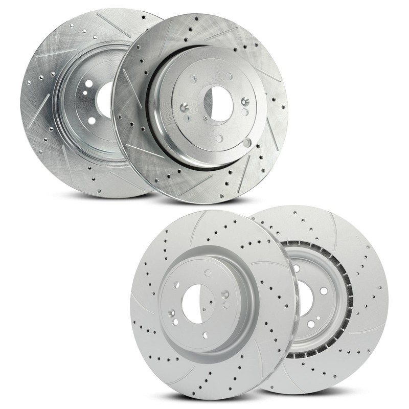 A-Premium 4x Front & Rear Drilled Brake Rotors for Hyundai Genesis Coupe 10-16 gallery