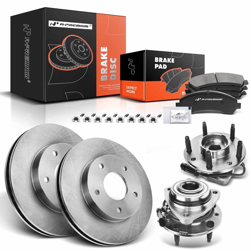 A-Premium Front Disc Brake Rotor & Pads+Hub Bearing for Chevrolet Blazer S10 GMC