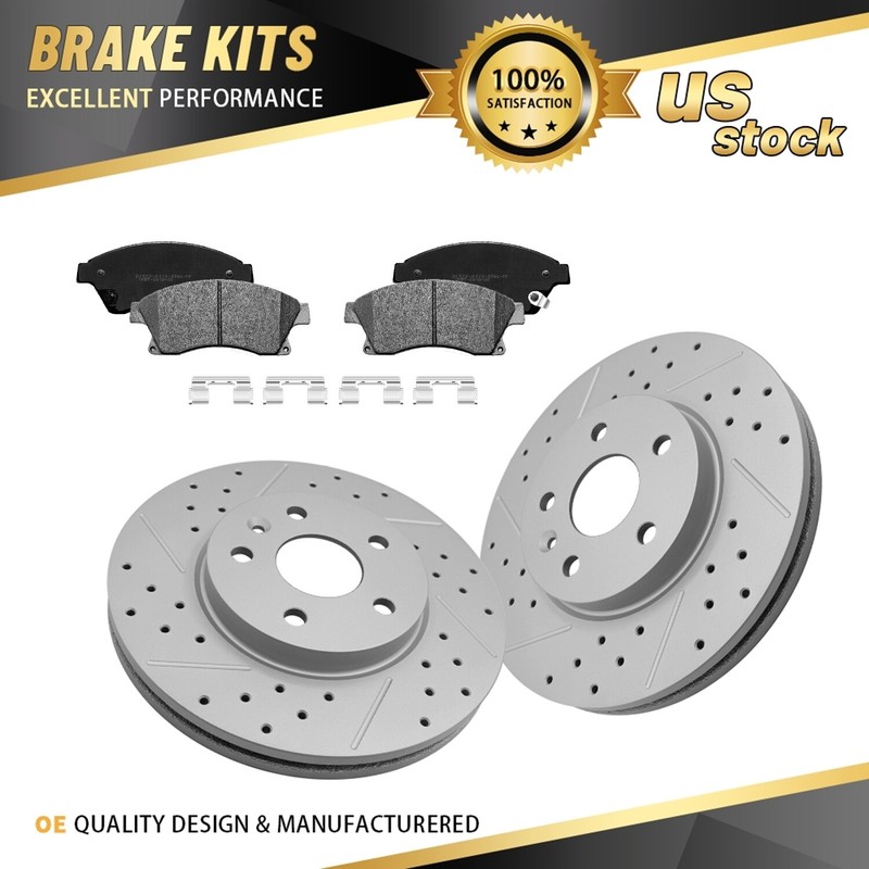 Front Drilled Slotted Brake Rotors & Ceramic Pads for Chevy Sonic Cruze Limited