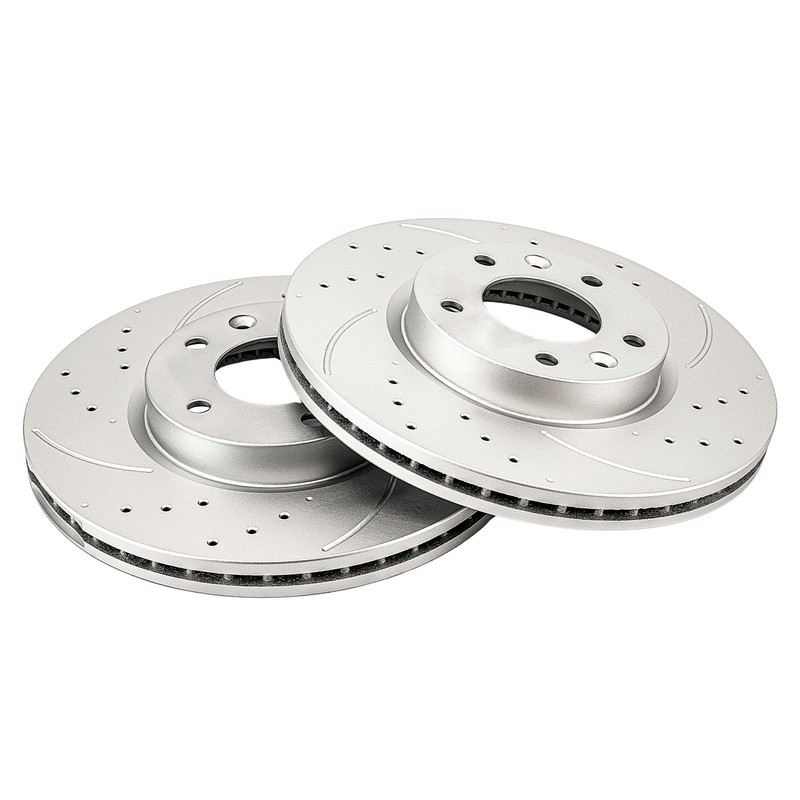 2X Front Drilled Slotted Geomet Brake Rotors for Ford Fusion Mazda 6 Lincoln MKZ gallery
