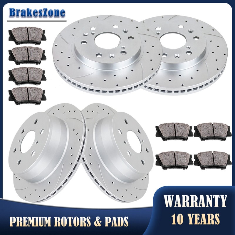 Front & Rear Slotted Brake Rotors Pads Kit fit for GMC Sierra 2007-2013 Brakes