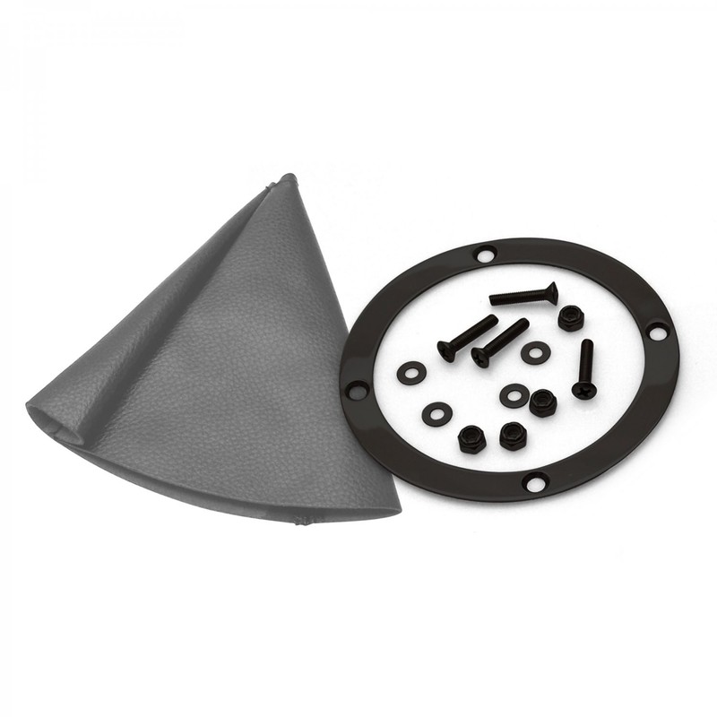Grey Vertical Shifter or Emergency Brake Boot with Round Black Trim Ring Hot Rod gallery