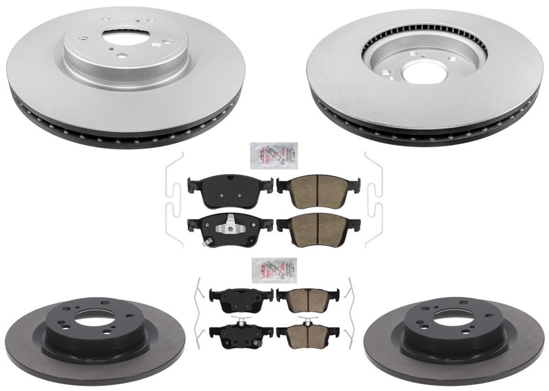 F&R Coated Brake Rotors Ceramic Brake Pads Fits Honda Civic Si R 2022 2023 2024
