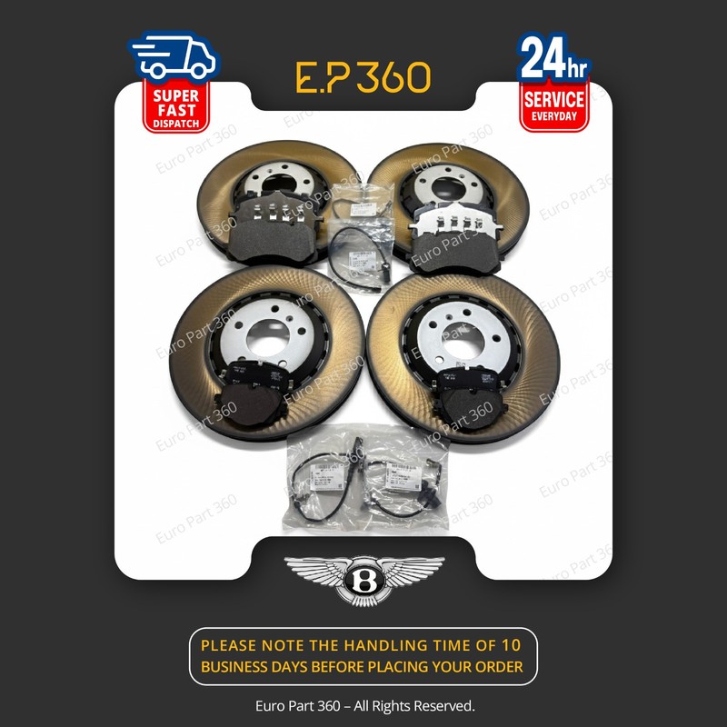 BENTLEY BENTAYGA FRONT AND REAR BRAKE PADS AND ROTORS KIT WITH BRAKE SENSORS KIT gallery