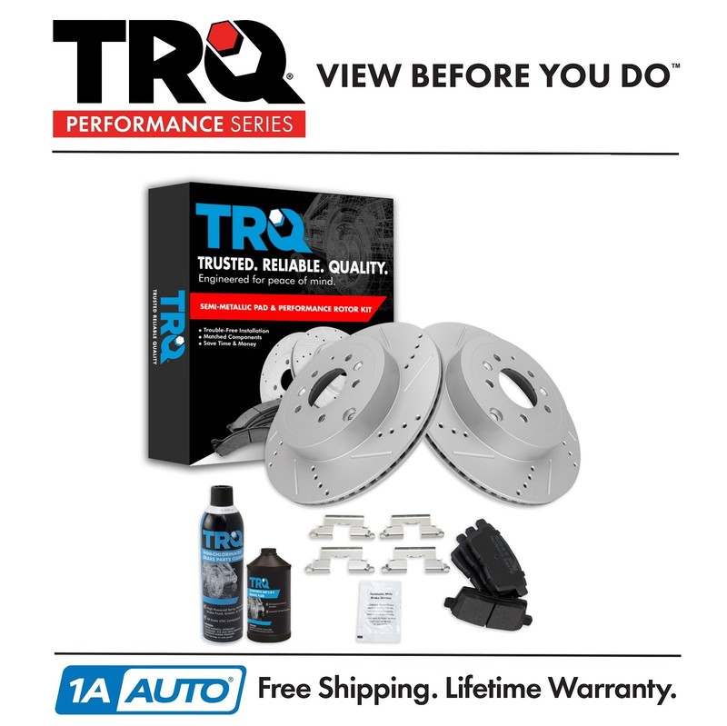 TRQ Rear Semi Metallic Brake Pad & s Performance Rotor Kit for Mazda CX9 CX-9
