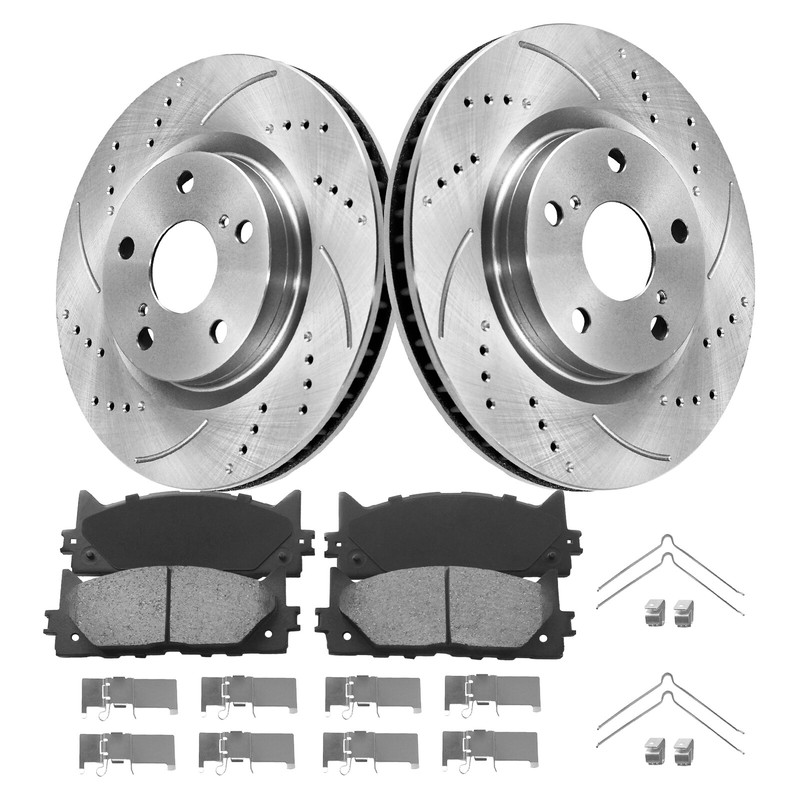 296mm Front & 281mm Rear Rotors Brake Pads for Toyota Avalon 1995-2022 3.5L gallery