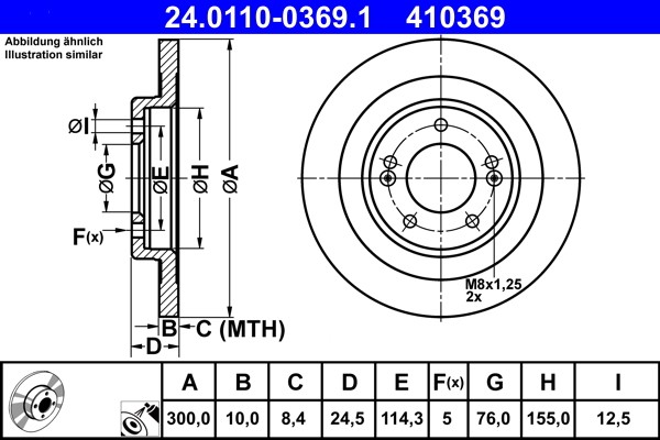ATE 24.0110-0369.1 Brake Disc for Hyundai gallery