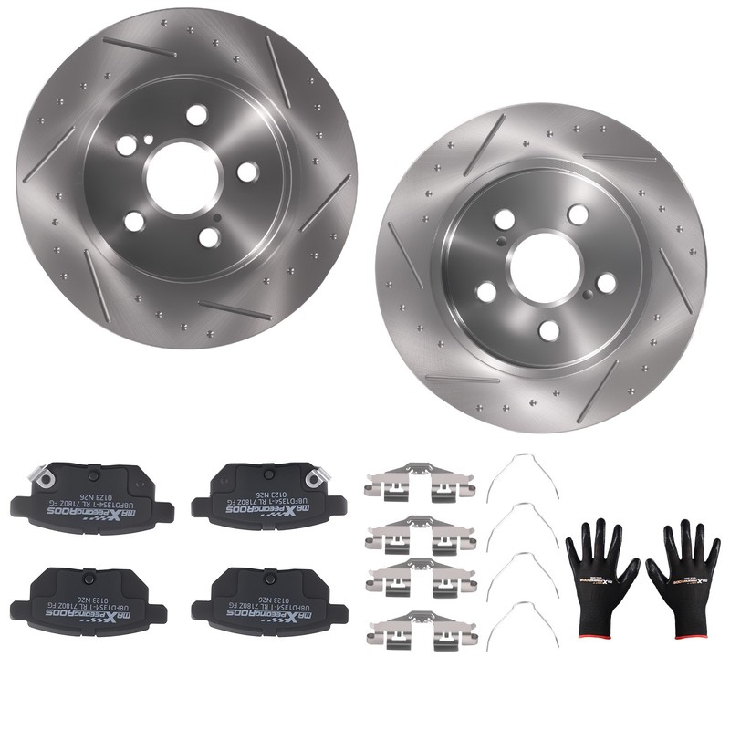 Rear Left&Right Brake Rotors Ceramic Pads for Lexus CT200h Toyota Prius Plug-In