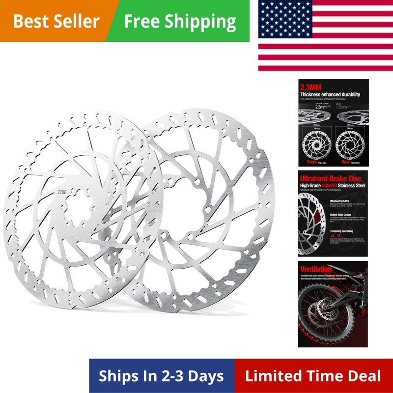 Heavy Duty 220MM Front & Rear Brake Disc Set, Stainless Steel Rotors for Tala…