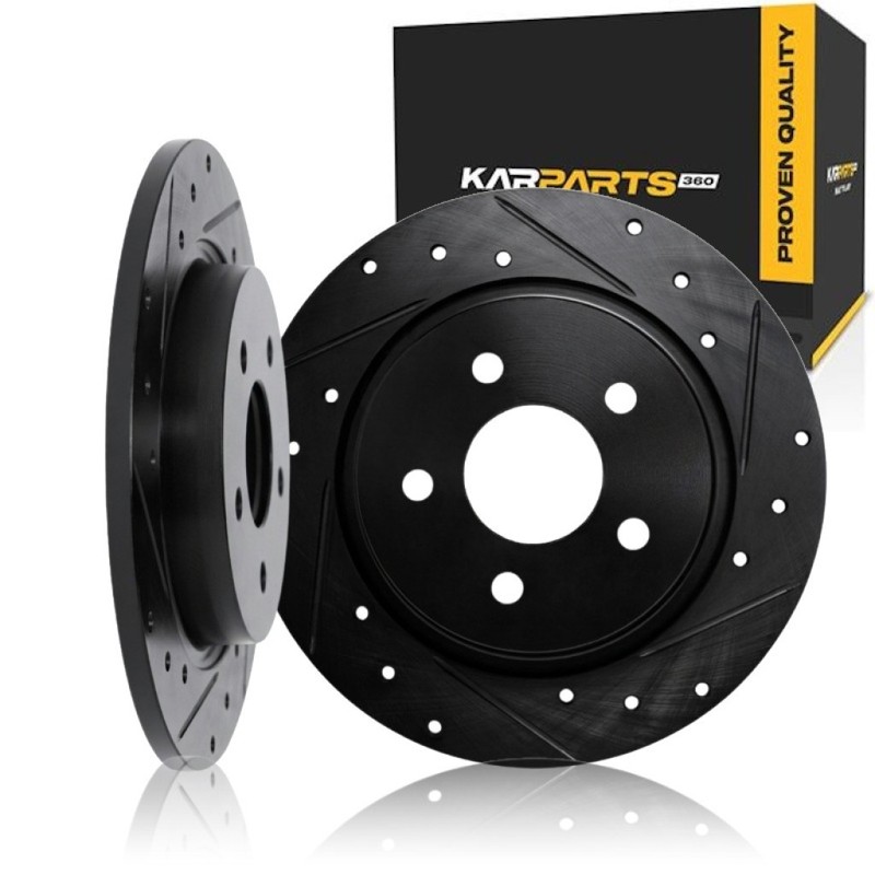 For Scion FR-S 2013-2016 Rotor Set Rear | Black | Vented | Drilled And Slotted