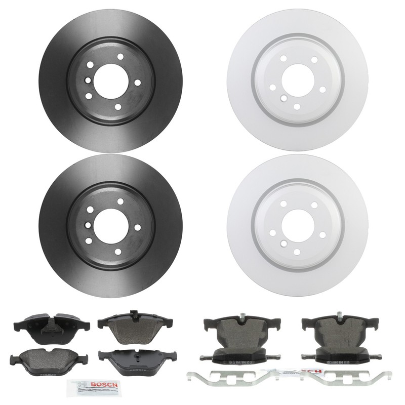 Bosch Front and Rear Disc Brake Rotor Kit For BMW