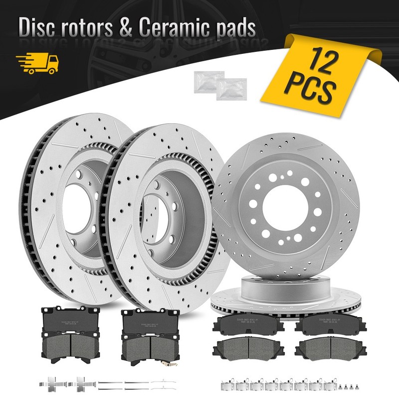 Front Rear Rotors Brake Pads for 2022 – 2023 Toyota Tundra Sequoia Lexus LX600