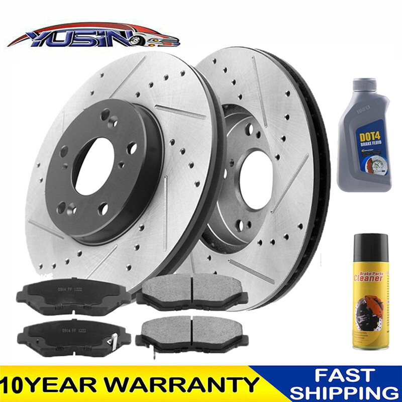 Front Brake Rotors Brake Pads Set for Honda Civic Accord Element Drilled Slotted
