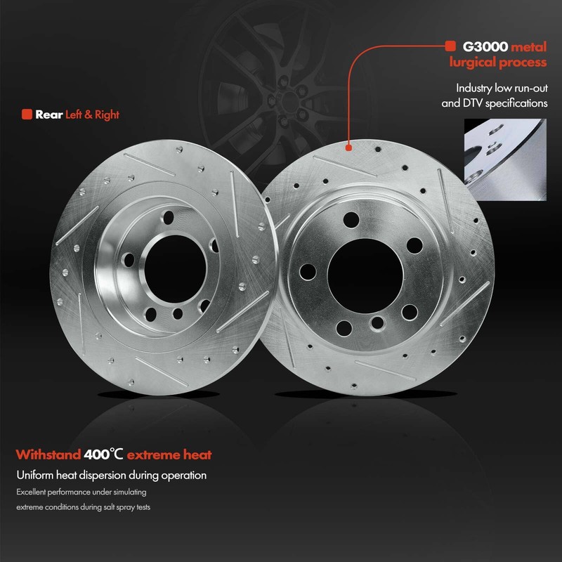 12Pcs Drilled Brake Rotors & Ceramic Pad for Mini Cooper Paceman Front & Rear gallery