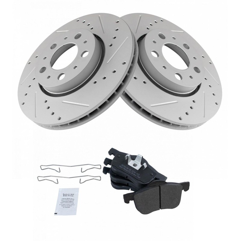 TRQ Front Brake Pad & Performance Rotor Kit for Volvo S60 V70 XC70 gallery